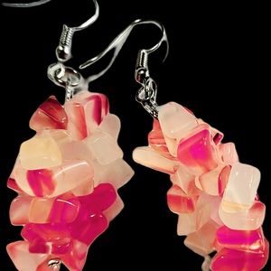Colorful earrings made of a unique stone.